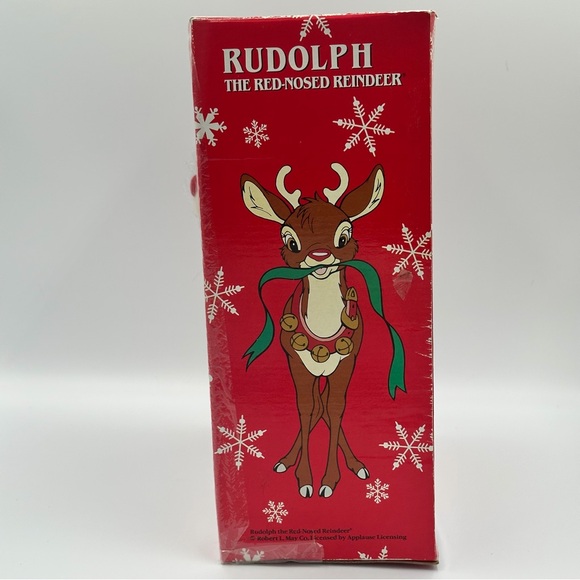 Applause Rudolph The Red Nosed Reindeer Plush Christmas 10in Damaged Box Vintage - Picture 3 of 11